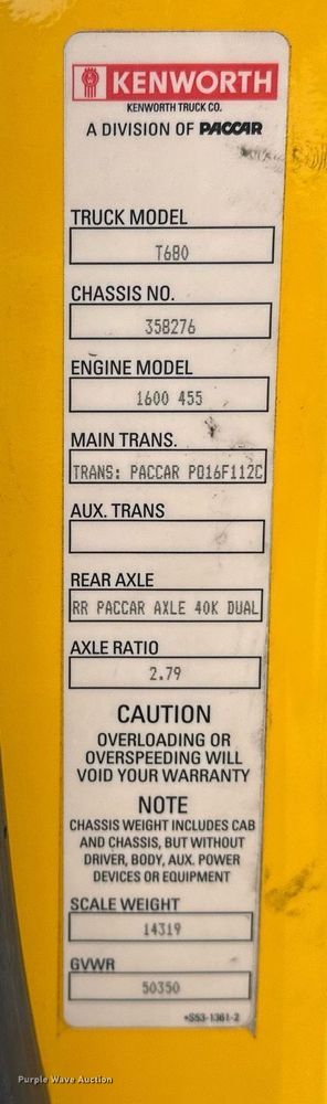 image for item ER4870 2020 Kenworth T680 semi truck