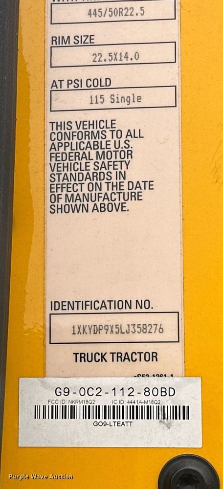 image for item ER4870 2020 Kenworth T680 semi truck