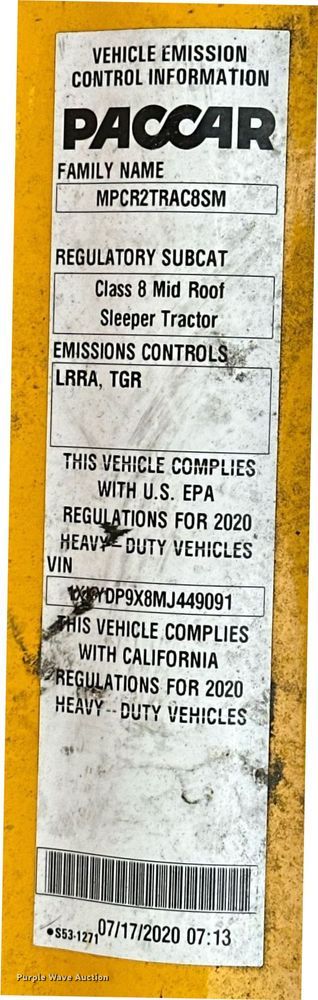 image for item ER4871 2021 Kenworth T680 semi truck