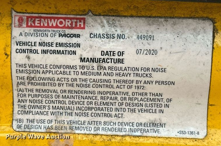 image for item ER4871 2021 Kenworth T680 semi truck