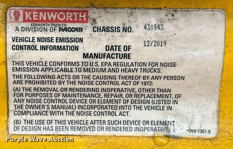 image for item ER4872 2020 Kenworth T680 semi truck