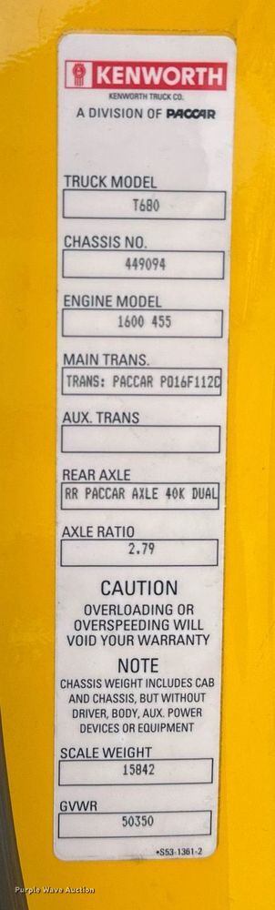 image for item ER4873 2021 Kenworth T680 semi truck