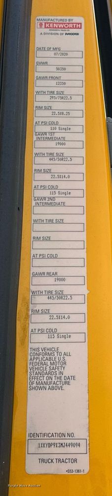 image for item ER4873 2021 Kenworth T680 semi truck