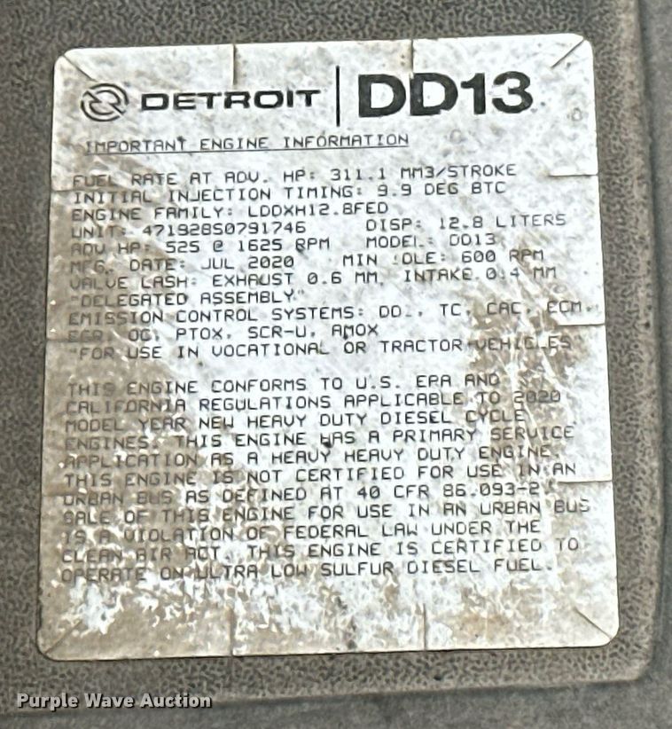 image for item ER4877 2021 Freightliner Cascadia 126 semi truck