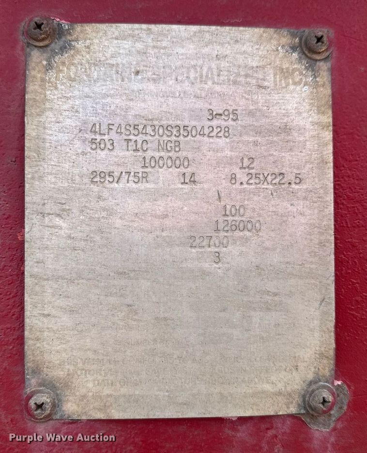 image for item LH9432 1995 Fontaine 503 T1C NGB lowboy equipment trailer