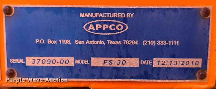 image for item DJ0856 2010 NOV Appco FS-30 frac sander trailer