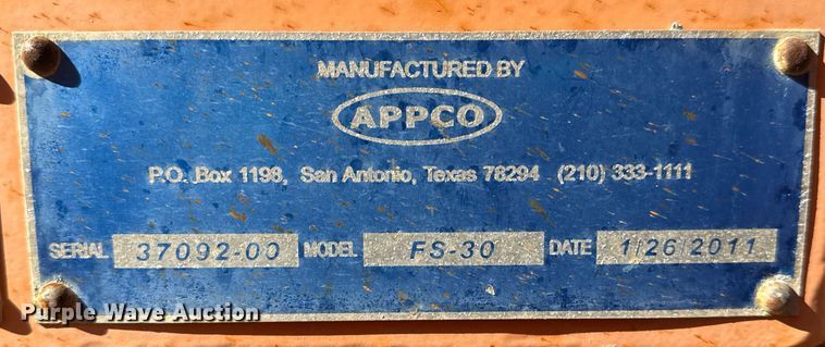 image for item DJ0857 2011 NOV Appco FS-30 frac sander trailer