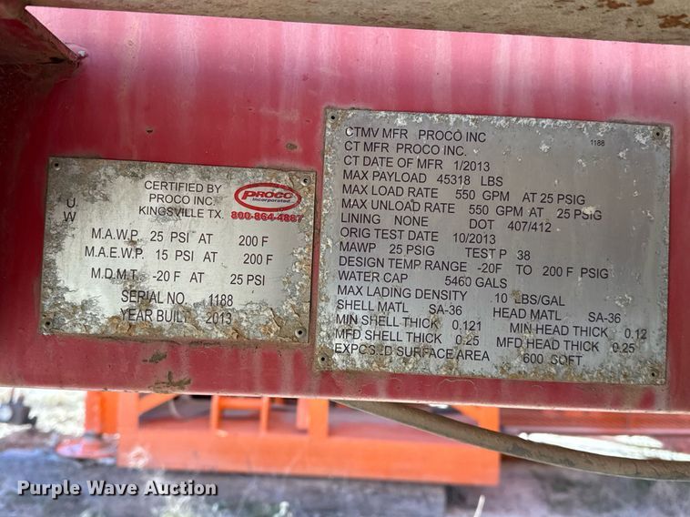 image for item DJ0860 2013 Proco PVT vacuum trailer