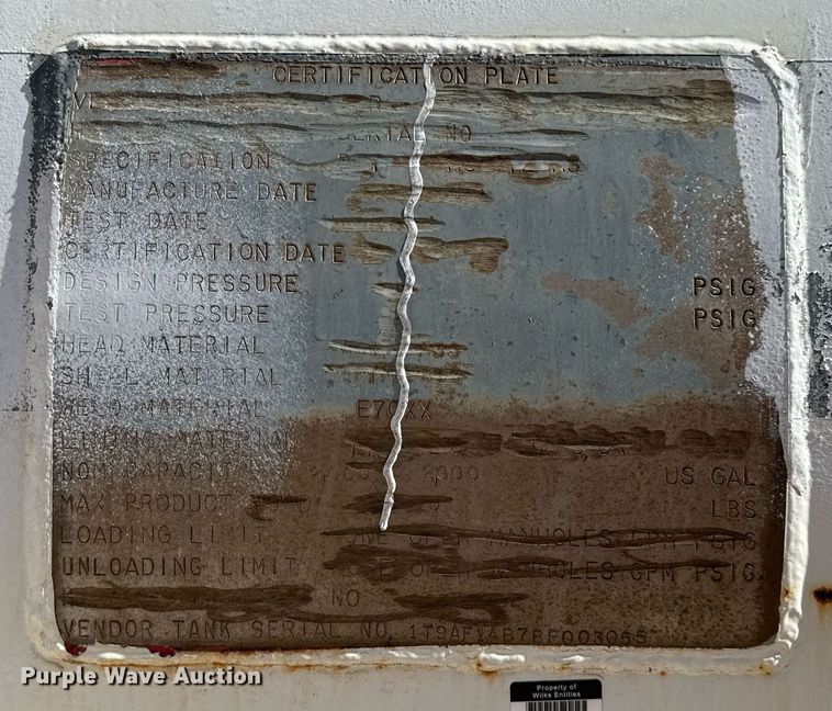 image for item DJ0868 1981 Trailex acid tank trailer