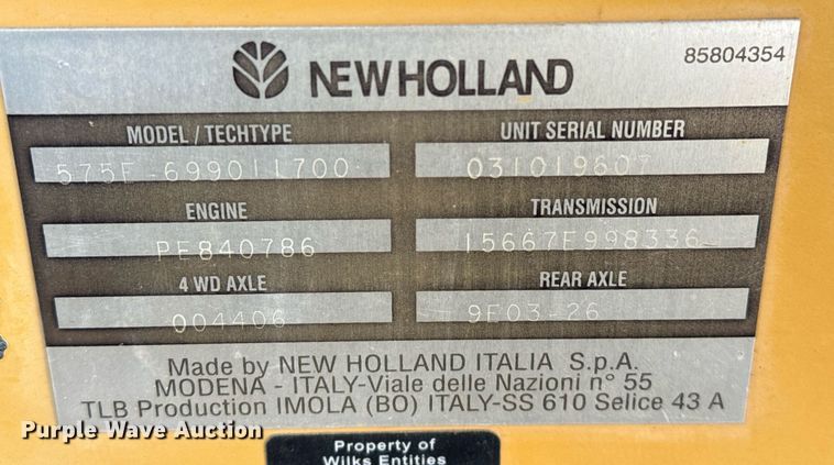 image for item DJ0872 1999 New Holland 575E backhoe
