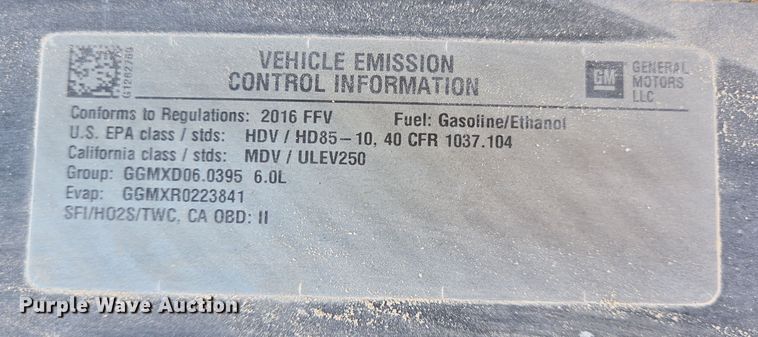 image for item DJ0876 2016 Chevrolet Express 3500 van