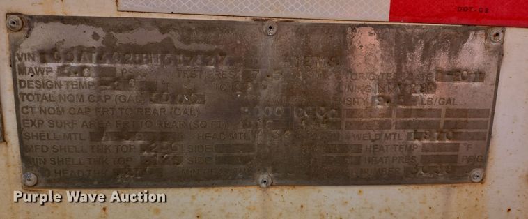 image for item DJ0879 2011 Galyean AT5000 acid tank trailer