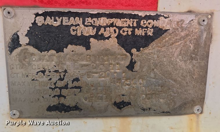 image for item DJ0879 2011 Galyean AT5000 acid tank trailer