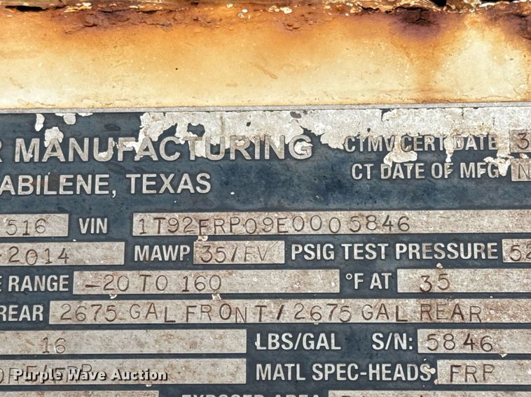 image for item DJ0892 2014 Tiger acid tank trailer