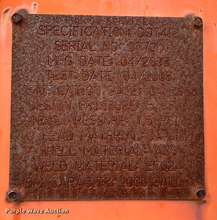 image for item DJ0894 2004 Shop built acid tank trailer