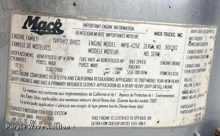 image for item DJ0897 2008 Mack CHU613 semi truck