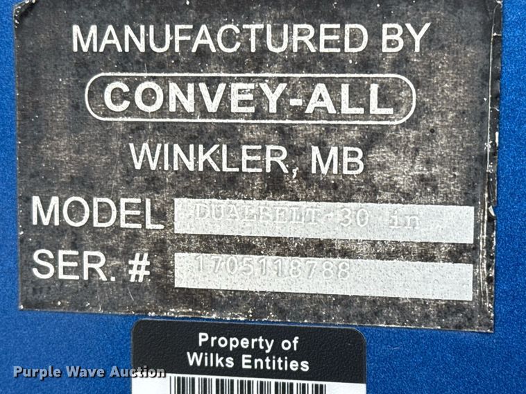 image for item DJ0903 2011 Convey-All Dualbelt-30 in conveyor