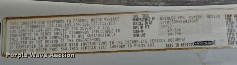 image for item DP6120 2011 Freightliner Business Class M2 flatbed truck