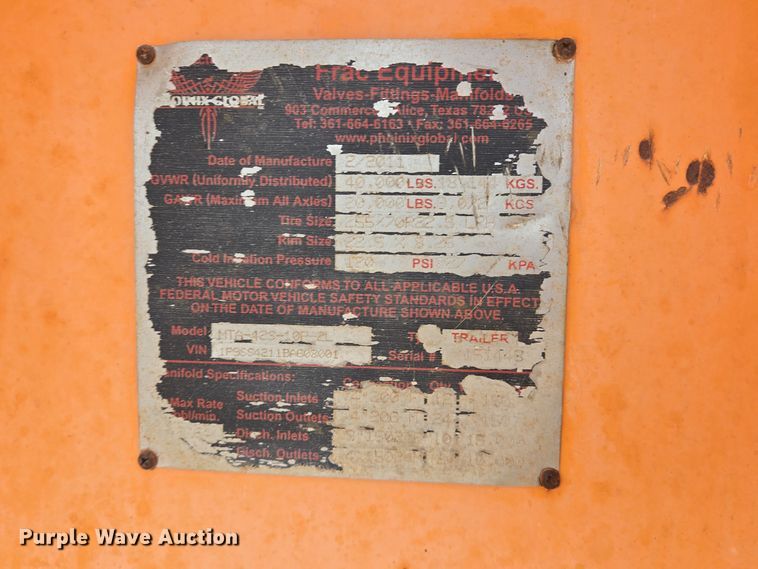 image for item DP6122 2011 Phoinix Global frac manifold trailer