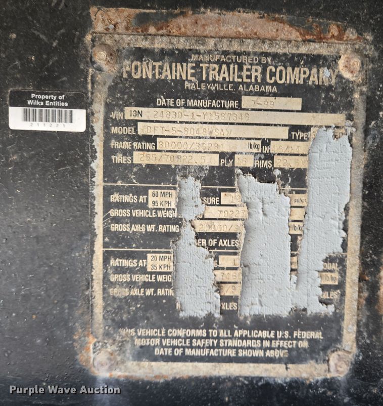 image for item DT5491 2000 Fontaine drop deck trailer