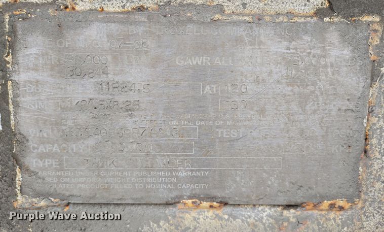 image for item DT5492 2009 Troxell acid tank trailer