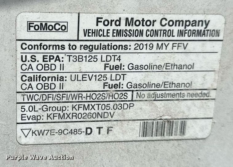 image for item DF8458 2019 Ford F150 SuperCab pickup truck