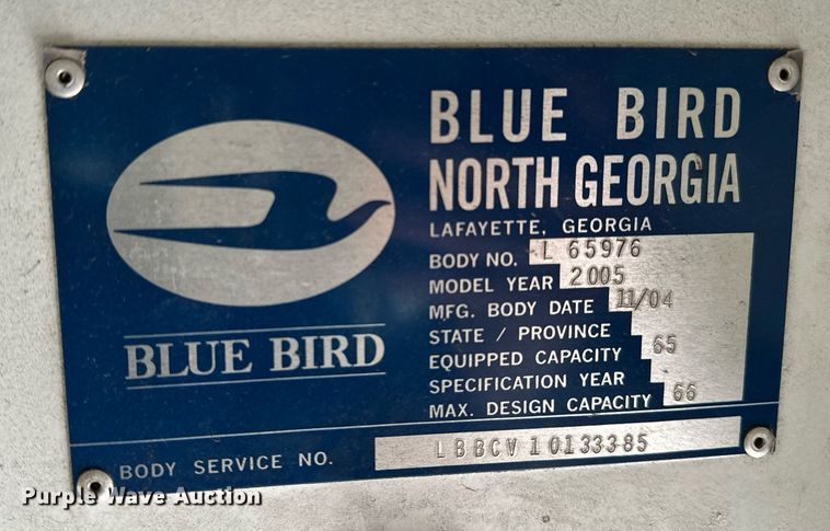 image for item DF8459 2005 Blue Bird Vision school bus