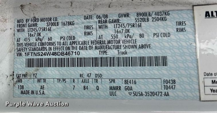 image for item DH9773 2008 Ford E350 van