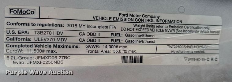 image for item DM5539 2018 Ford F350 Super Duty SuperCab utility bed pickup truck