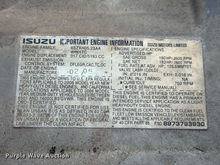 image for item DO0251 2006 Isuzu NPR flatbed truck