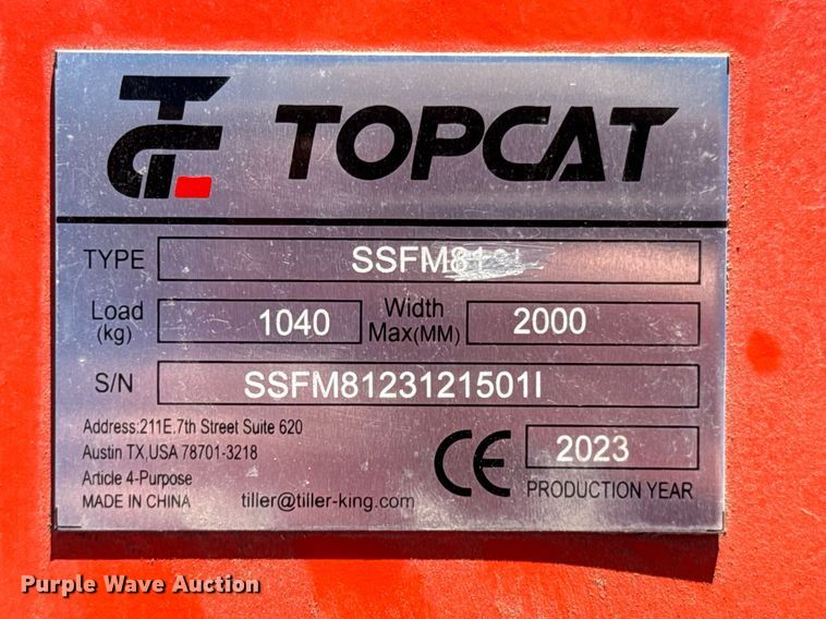 image for item DO0275 2023 TopCat SSFM81 skid steer mulcher