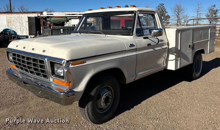 image for item DP6112 1979 Ford F350 utility bed pickup truck
