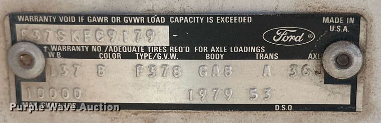 image for item DP6112 1979 Ford F350 utility bed pickup truck