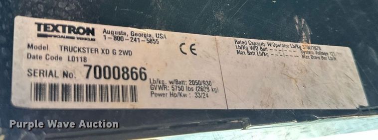 image for item DQ6591 Textron Truckster utility vehicle