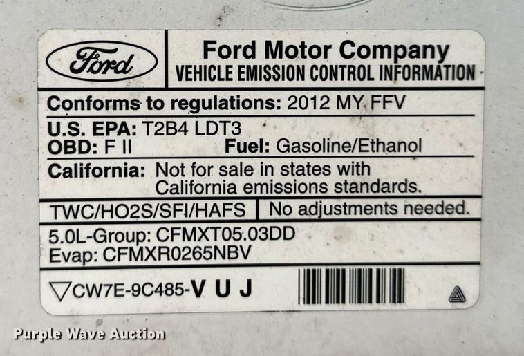 image for item DQ6599 2012 Ford F150 pickup truck