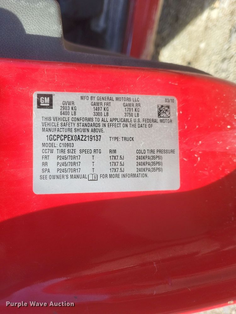 image for item DS5216 2010 Chevrolet Silverado 1500 pickup truck