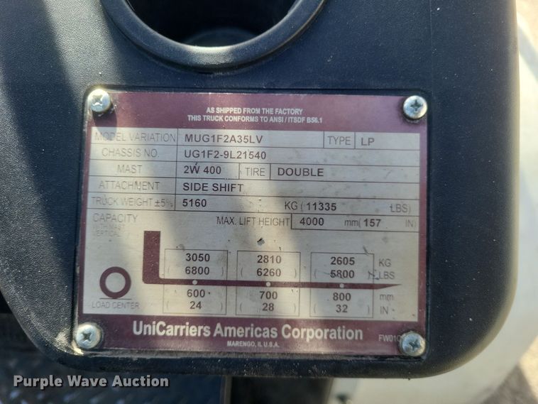 image for item DS5218 Unicarriers MUG1F2A35LV forklift