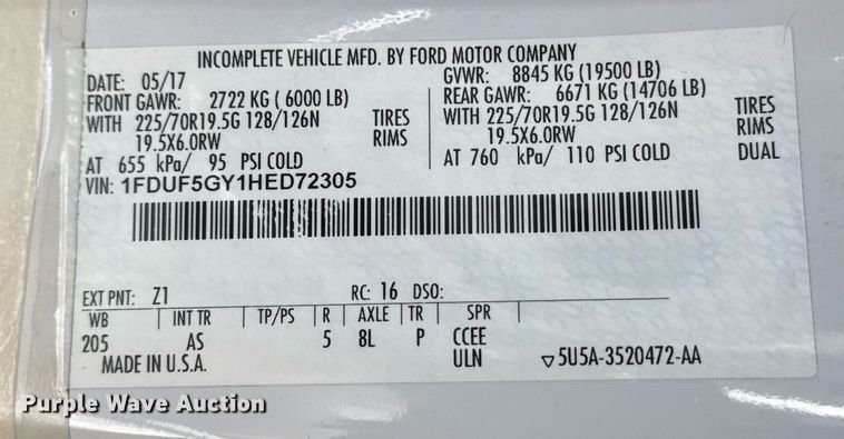 image for item EG2484 2017 Ford F550 dump flatbed truck