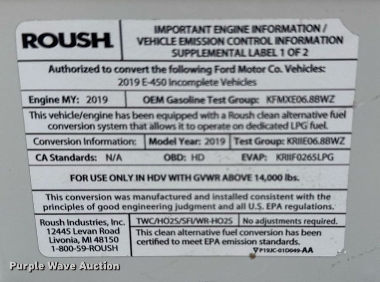 image for item EG2489 2019 Ford E450 Super Duty refrigerated truck