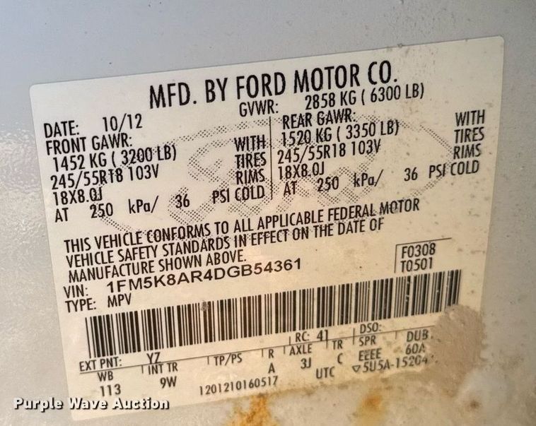 image for item EG7163 2013 Ford Explorer Police Interceptor SUV