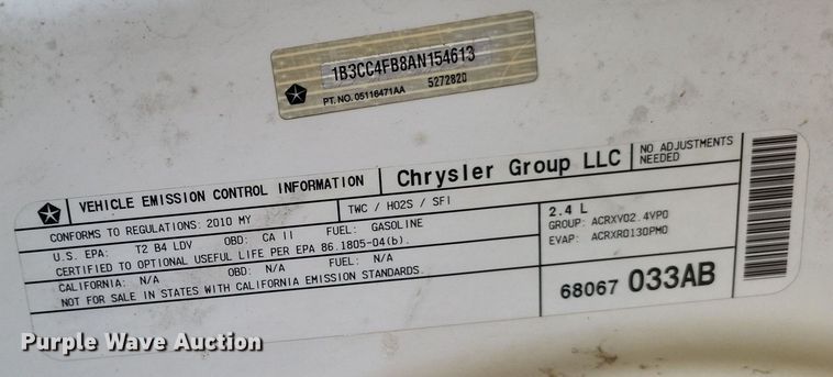 image for item EJ8133 2010 Dodge  Avenger SXT 