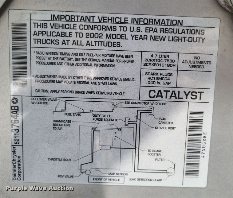 image for item EJ8176 2002 Dodge Dakota Sport Quad Cab pickup truck