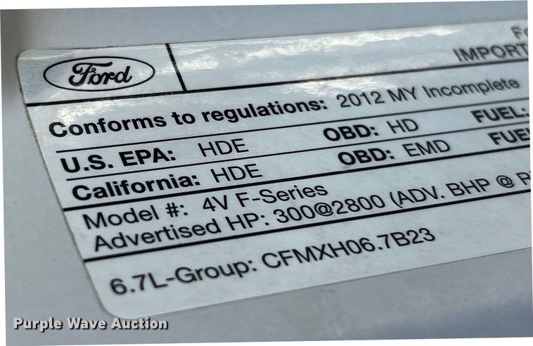 image for item EK2580 2012 Ford F450 Super Duty XL utility / service truck