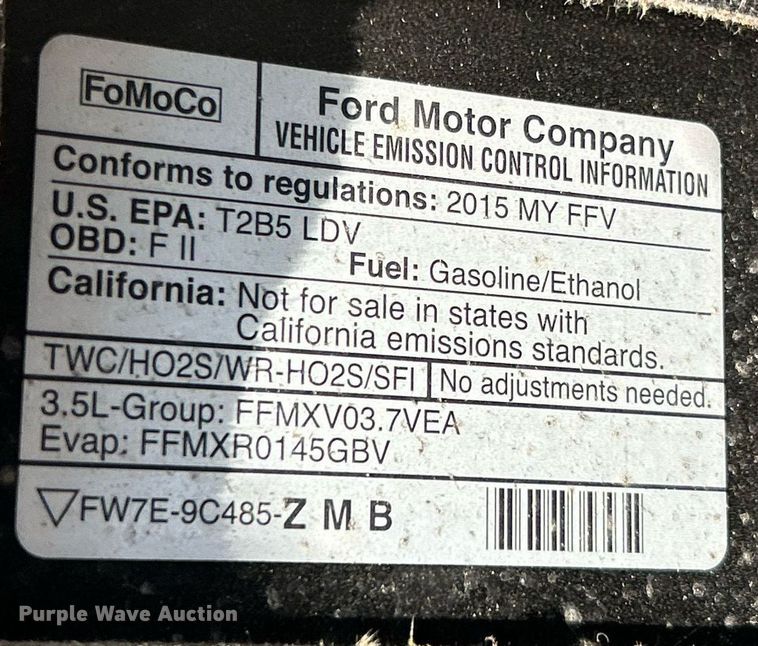 image for item EK2599 2015 Ford Taurus SEL 