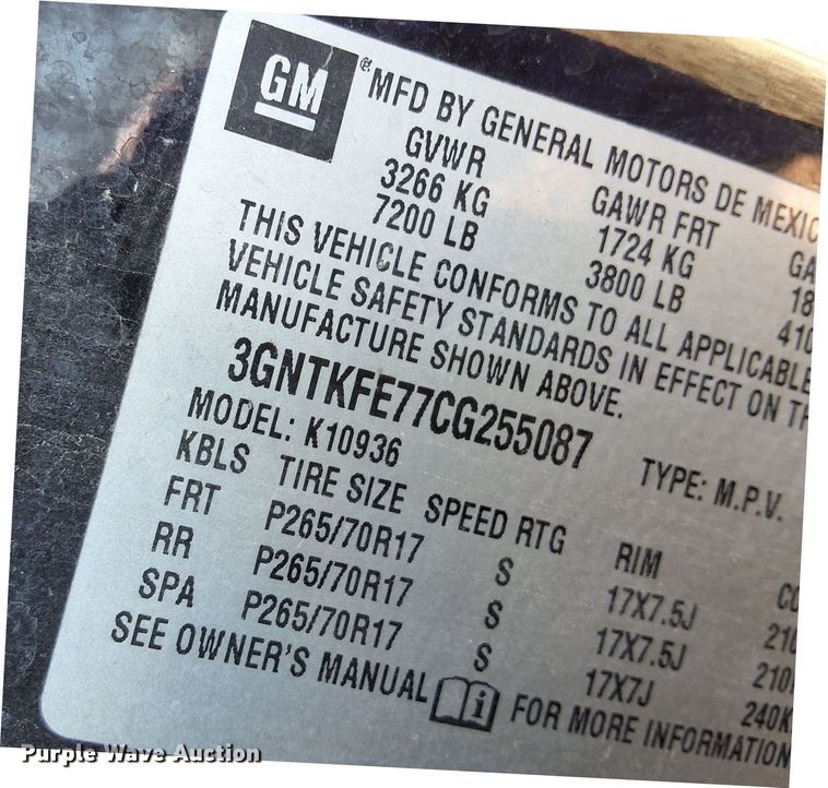 image for item EO0548 2012 Chevrolet  Avalanche Crew Cab pickup truck