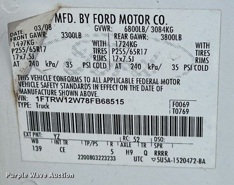 image for item ER4837 2008 Ford F150 SuperCrew pickup truck