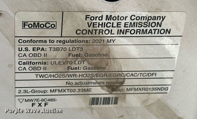 image for item ER4903 2021 Ford Ranger XL utility bed pickup truck