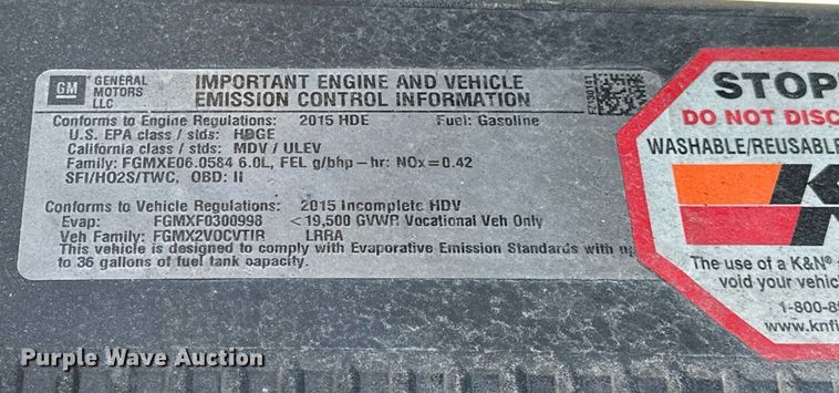 image for item ER4909 2015 Chevrolet Silverado 3500HD utility bed pickup truck