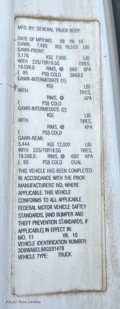 image for item LH9455 2011 Dodge Ram 4500HD Crew Cab flatbed truck