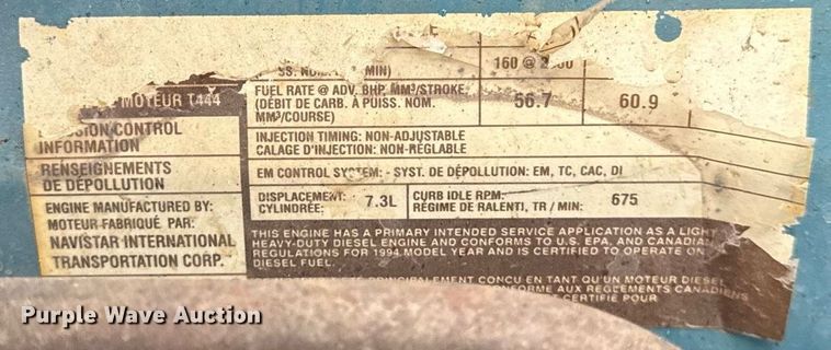 image for item DH9796 1995 International 4700 hook lift truck